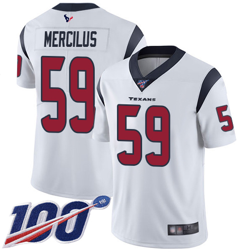 Houston Texans Limited White Men Whitney Mercilus Road Jersey NFL Football 59 100th Season Vapor Untouchable